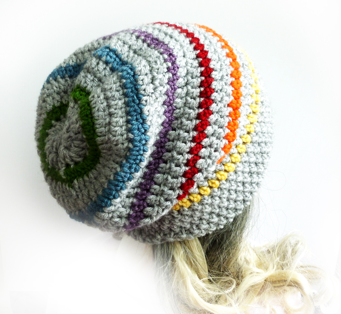 Rainbow Slouchy Beanie Crochet Slouch Hat Gray Mens Womens Girl Gay Pride Lgbt Grey Hat Spring Fashion